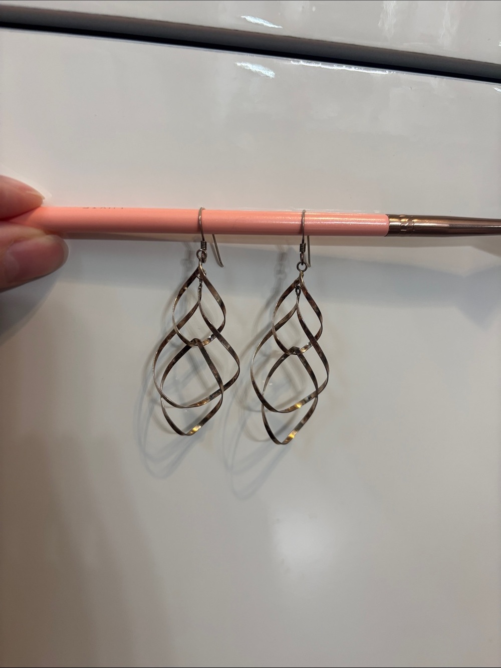 Sterling Silver Twisted Drop Earrings
